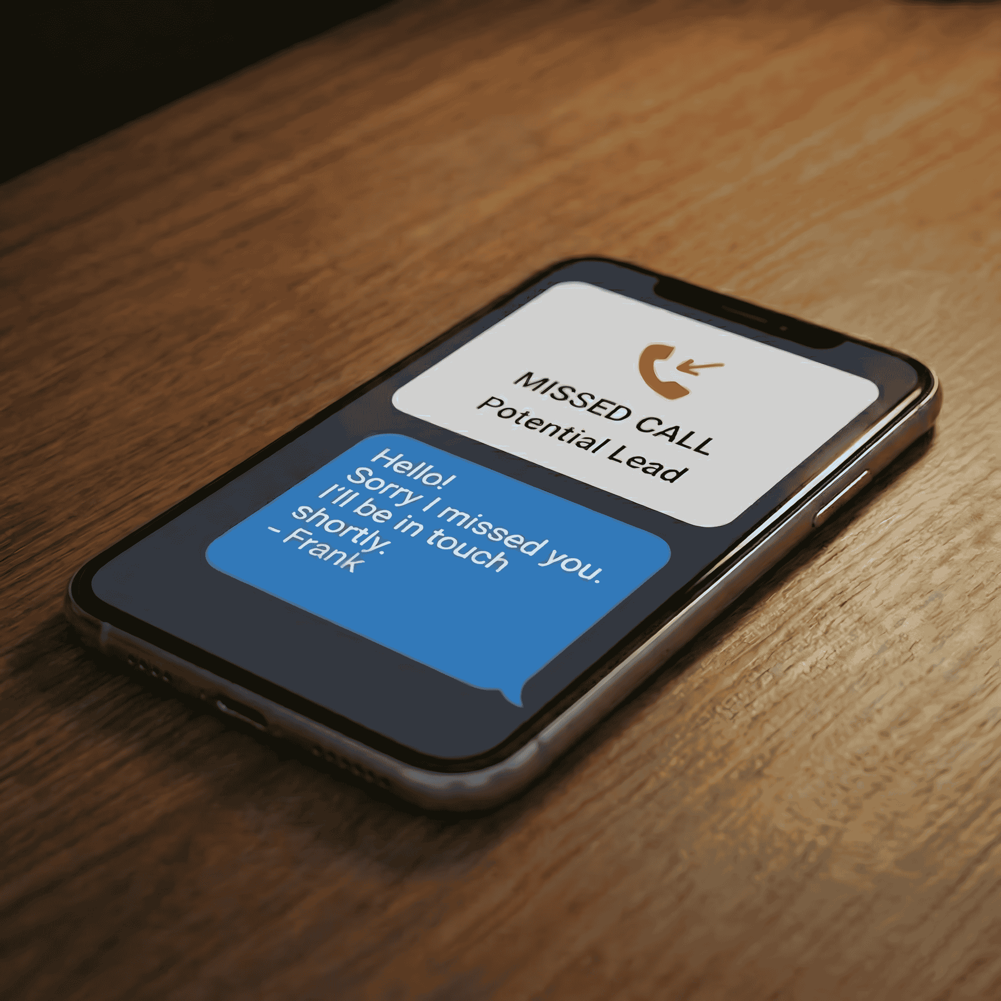 Missed call text back preview